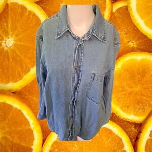 Consensus Sportswear Denim Blue Button Up Shirt Size Medium‎